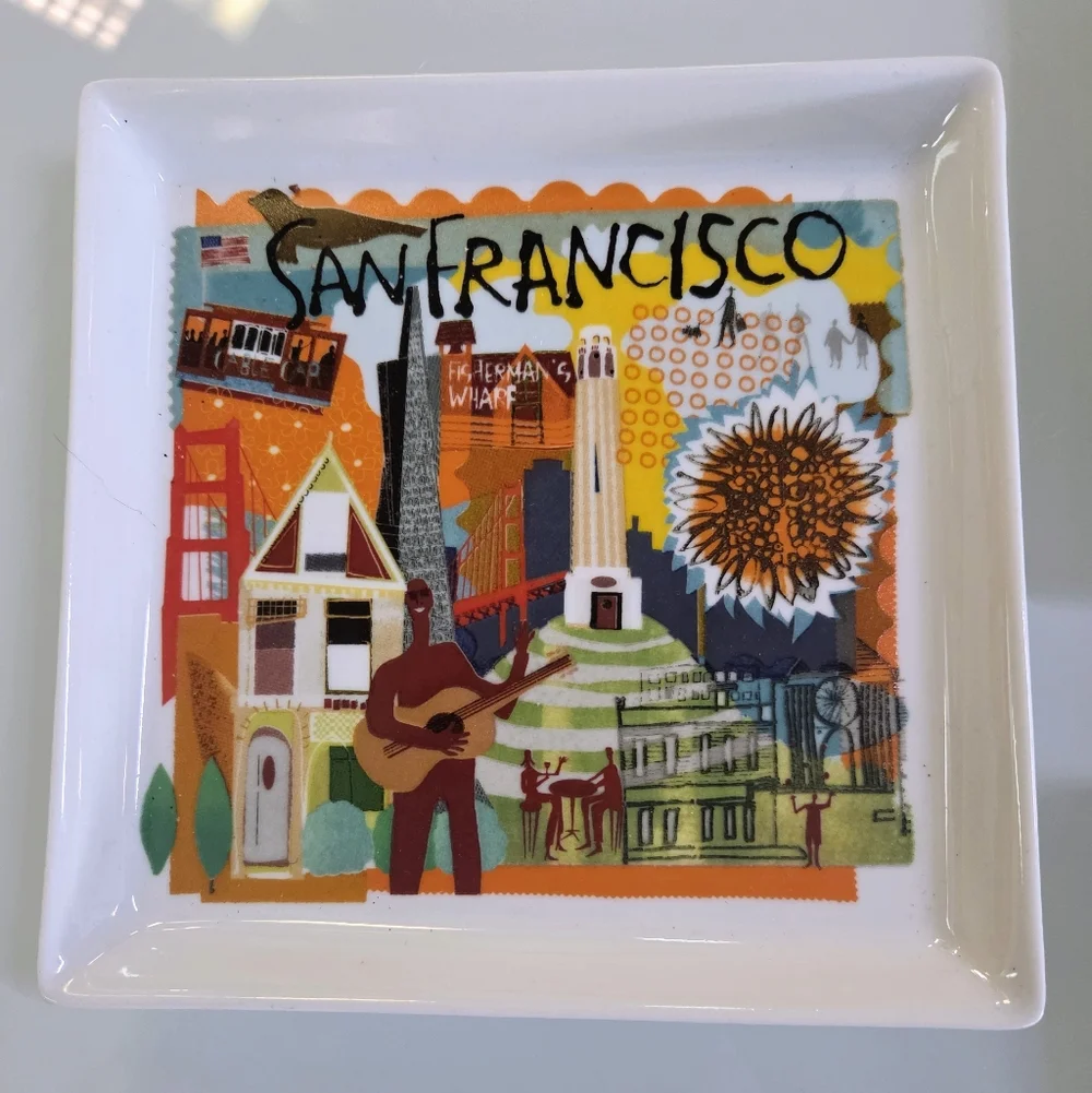 CRATE & BARREL Square Road Trip Plates 5.75